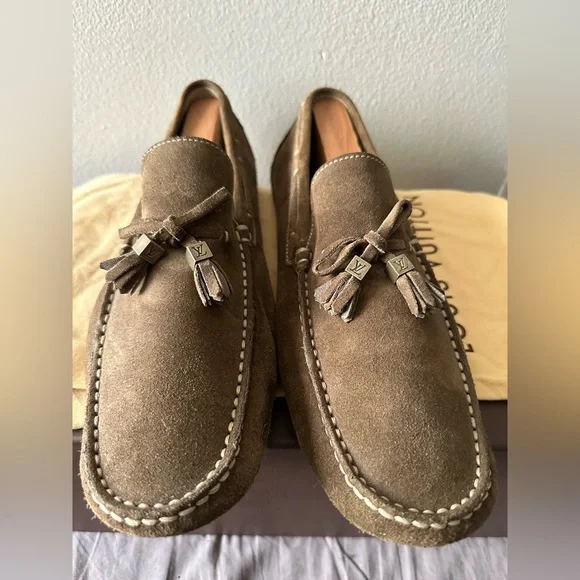 Louis Vuitton Men Shoes Tassel Suede Loafers. 9.5UK 10.5US. New Never Worn. - Picture 2 of 4